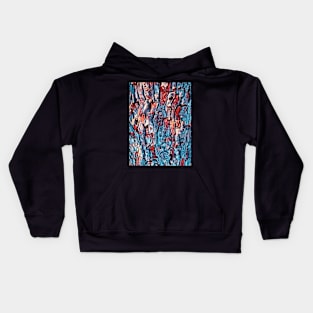 Textured Bark Turquoise & Rust Kids Hoodie